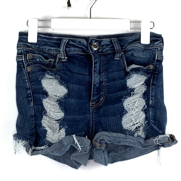 American Eagle Outfitters Pants - AE American Eagle Hi-Rise Shortie Distressed Destroyed Raw Rolled Hem Shorts 10